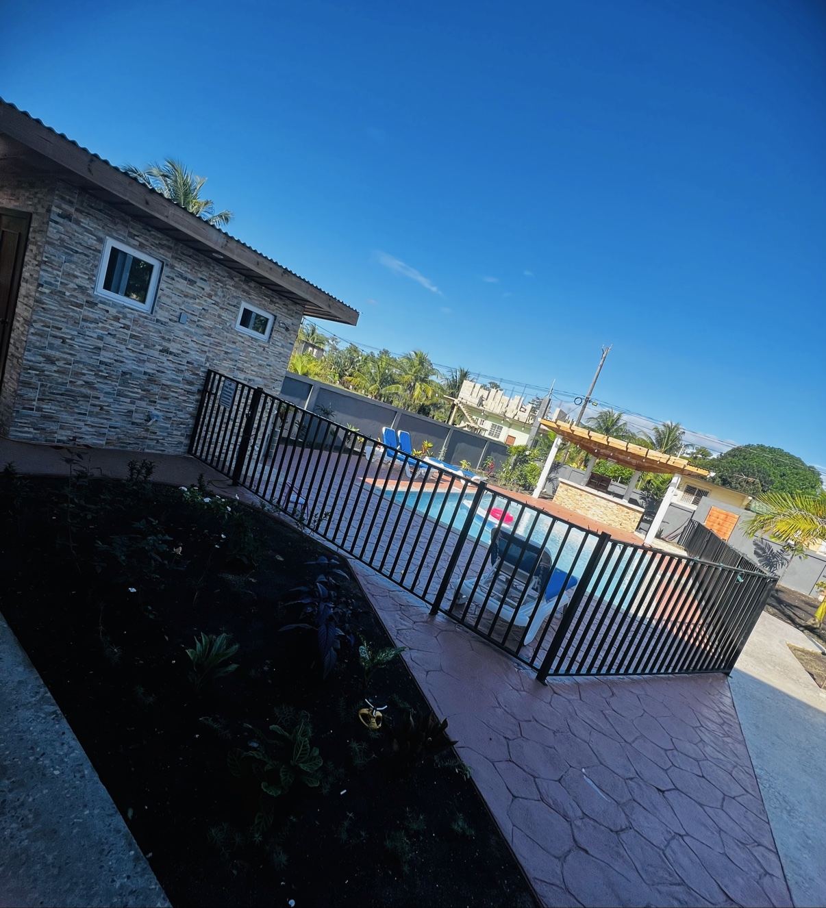 Private pool viewed from the Paradise Palms garden